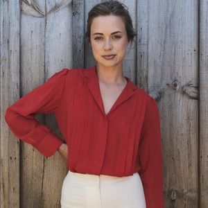 *SOLD* vintage josephine red button up blouse